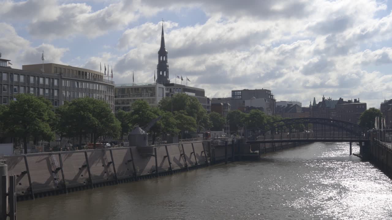 A nice quite morning in the Hamburg Hafen, Hamburger Hafen, Hafen City in Germany. Port of Hamburg