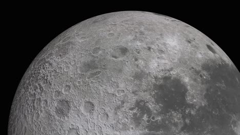 animación en 3d de la luna aislada sobre un fondo negro