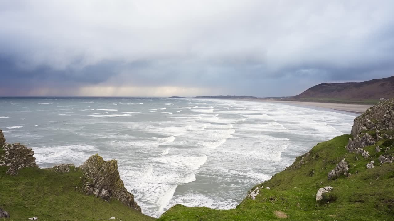 Stormy Ocean View from Clifftop