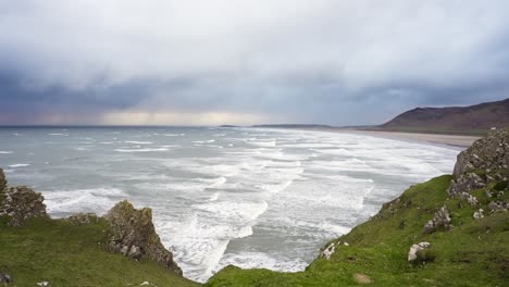 stormy ocean view from clifftop