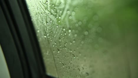 movement of rain falling on car side window