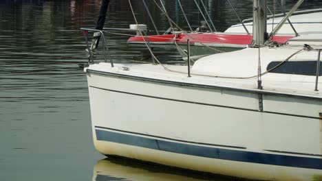 a boat docked a the seoul marina yacht club yeoido on the han river - isolated