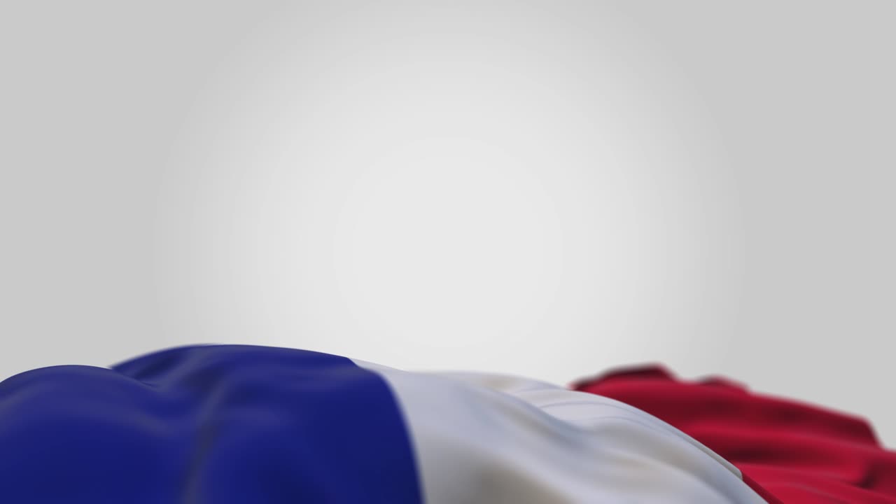 la bandera ondulada de francia 3d en posición horizontal.