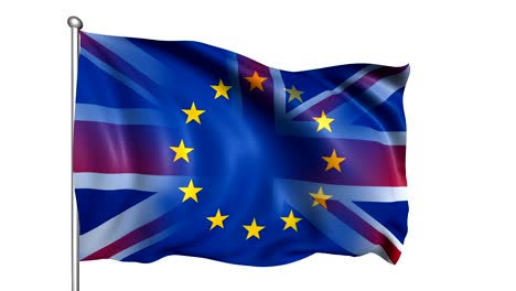 transición de la bandera del reino unido a la de la unión europea (en bucle, canal alfa)