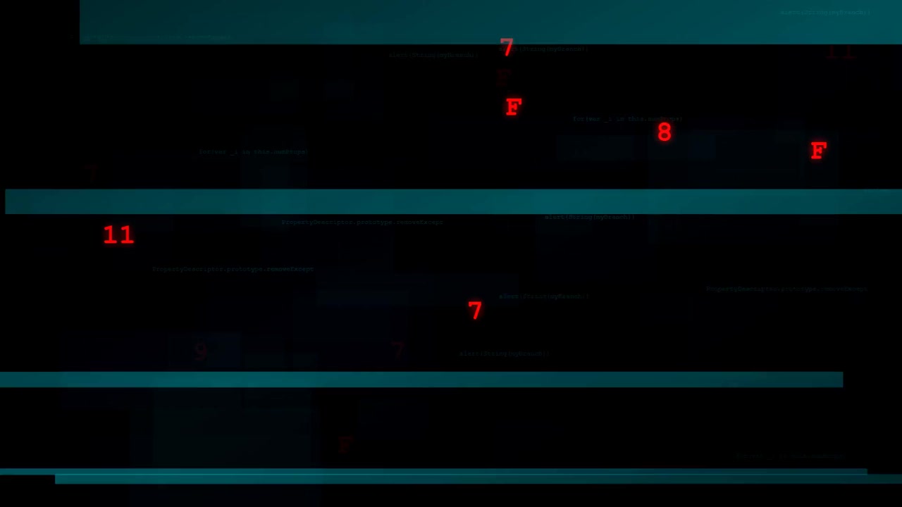 Abstract Digital Background with Glitch Effects and Floating Numbers