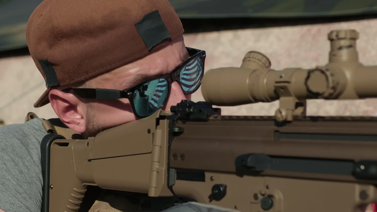 Army Infantry Officer Taking Aim