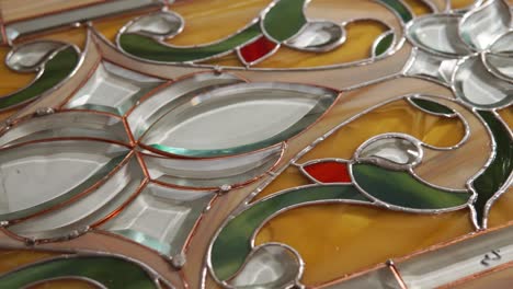 detailed close-up of stained glass art