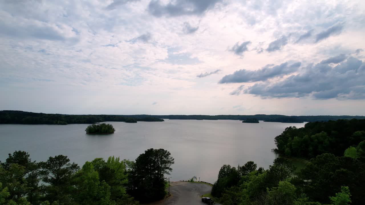 Lago Russell SC, Veduta aerea del bacino idrico del Lago Russell in Carolina del Sud