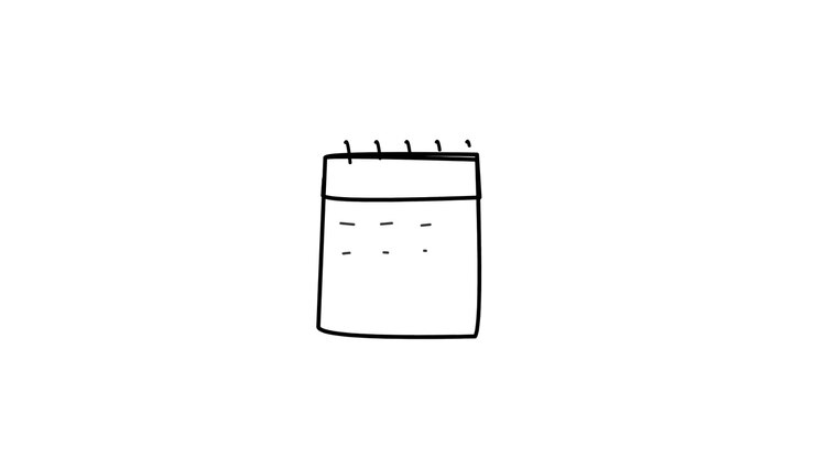 Håndtegnet animation af en kalenderside