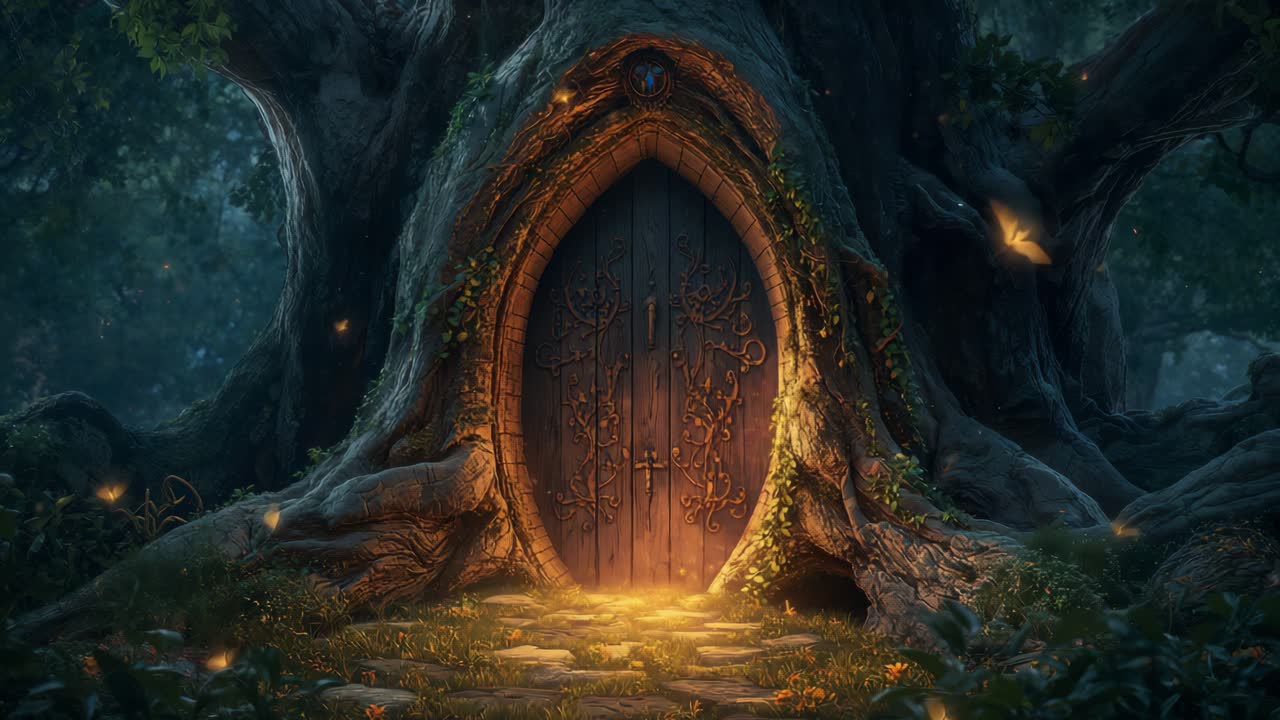 Enchanted Portal in Ancient Tree