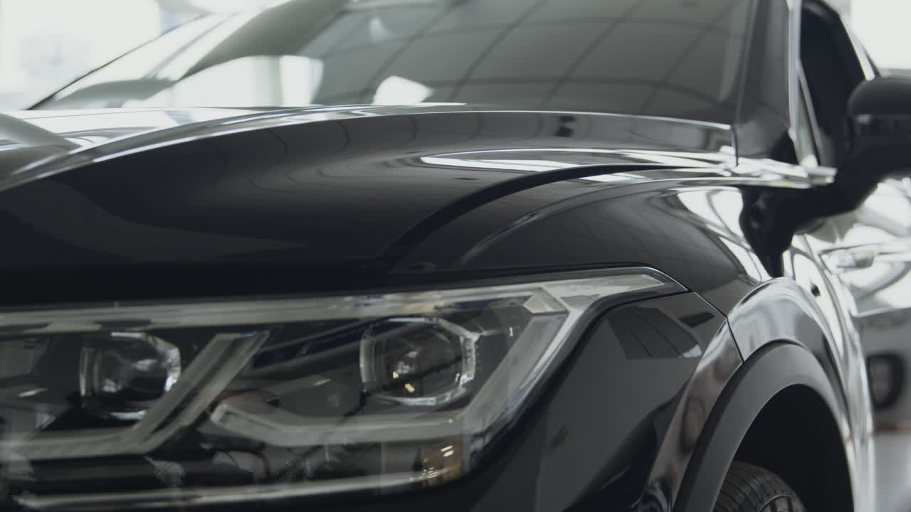 Close-up of a black SUV