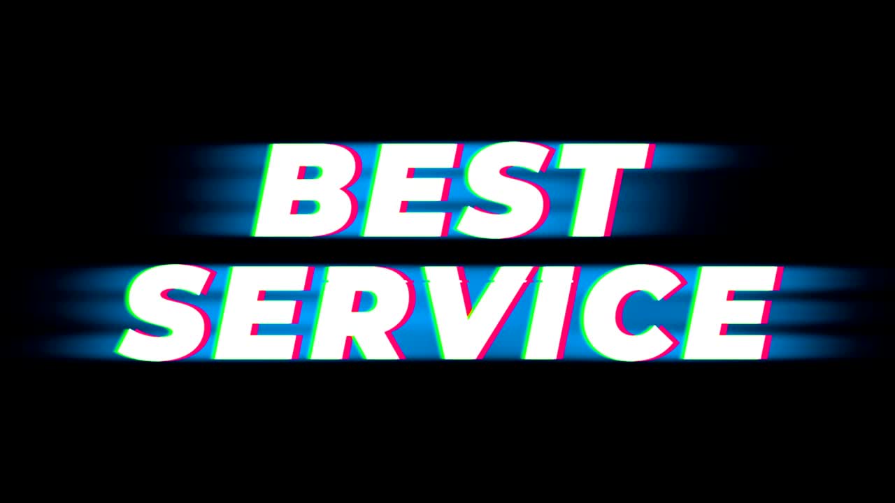 Best Service Text Vintage Glitch Effect Promotion.