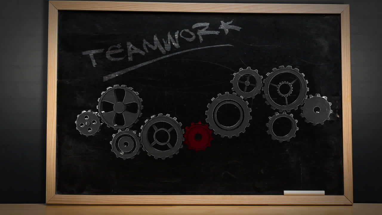 블랙보드에서 회전하는 과 바