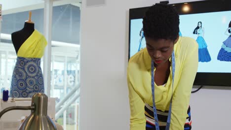 young woman working in a creative office