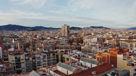 barcelona cityscape aerial view