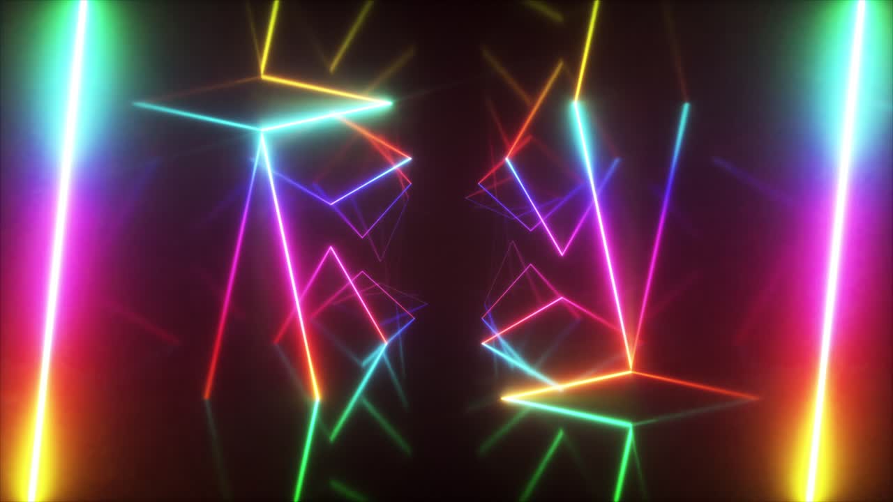 tunnel geometrico al neon