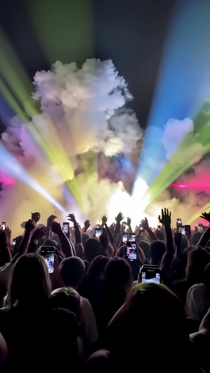 La folla del concerto scatta foto con i telefoni cellulari
