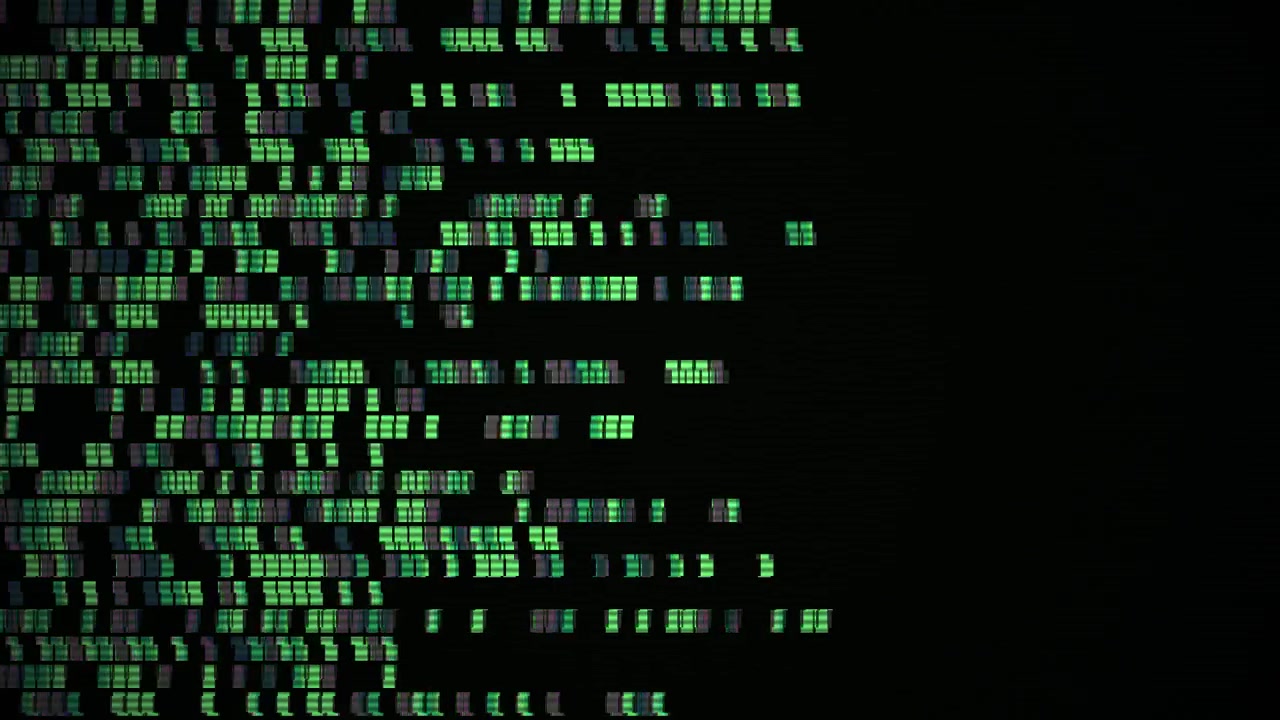 Abstract Digital Data Blocks Glitching and Changing Colors