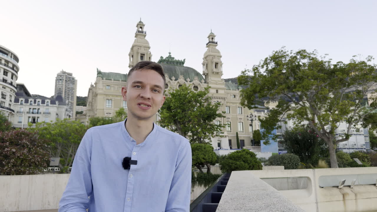 Man giving a presentation in Monaco