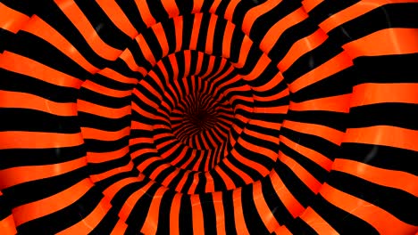 orange and black reflective, rotating spiral tube, ten second loop.