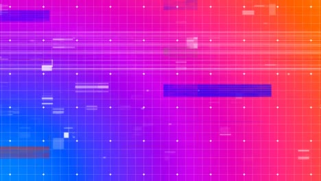 Animation-of-scrambled-TV-against-be-color-grid-pattern