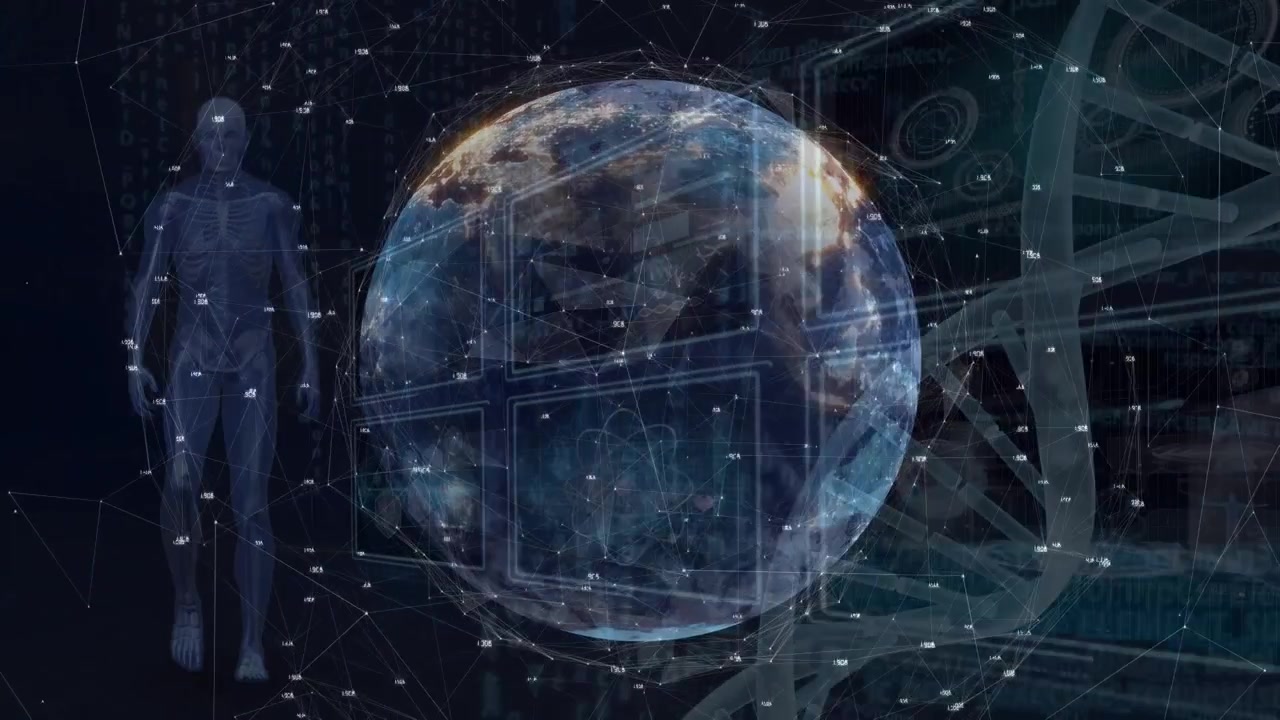 Animation of globe over data processing