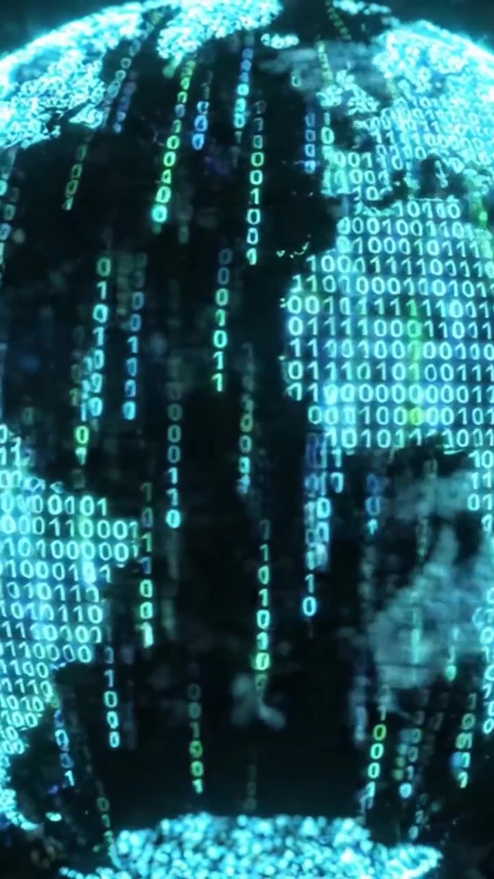 A Digital Representation of Earth Highlighting Binary Code Overlaid on a Rotating Globe, Emphasizing the Intersection of Technology and Geography.