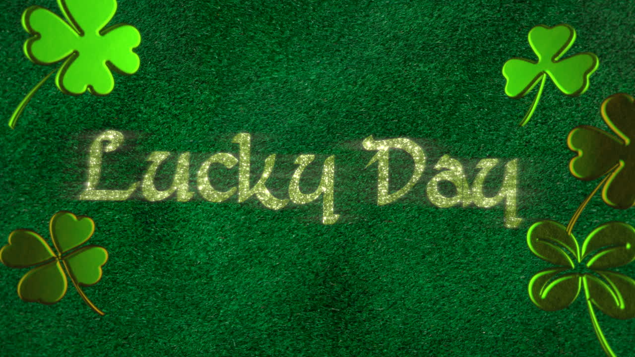 테이블 위에 아일랜드 녹색 토끼풀 무늬가 있는 행운의 날