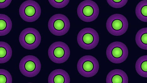 neon futuristic circles pattern with rainbow lines on black gradient