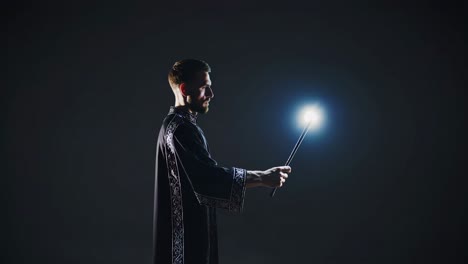 magician with a colorful wand