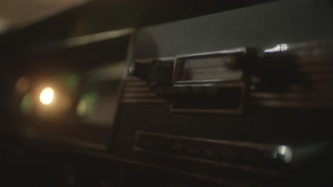 vintage car dashboard at night