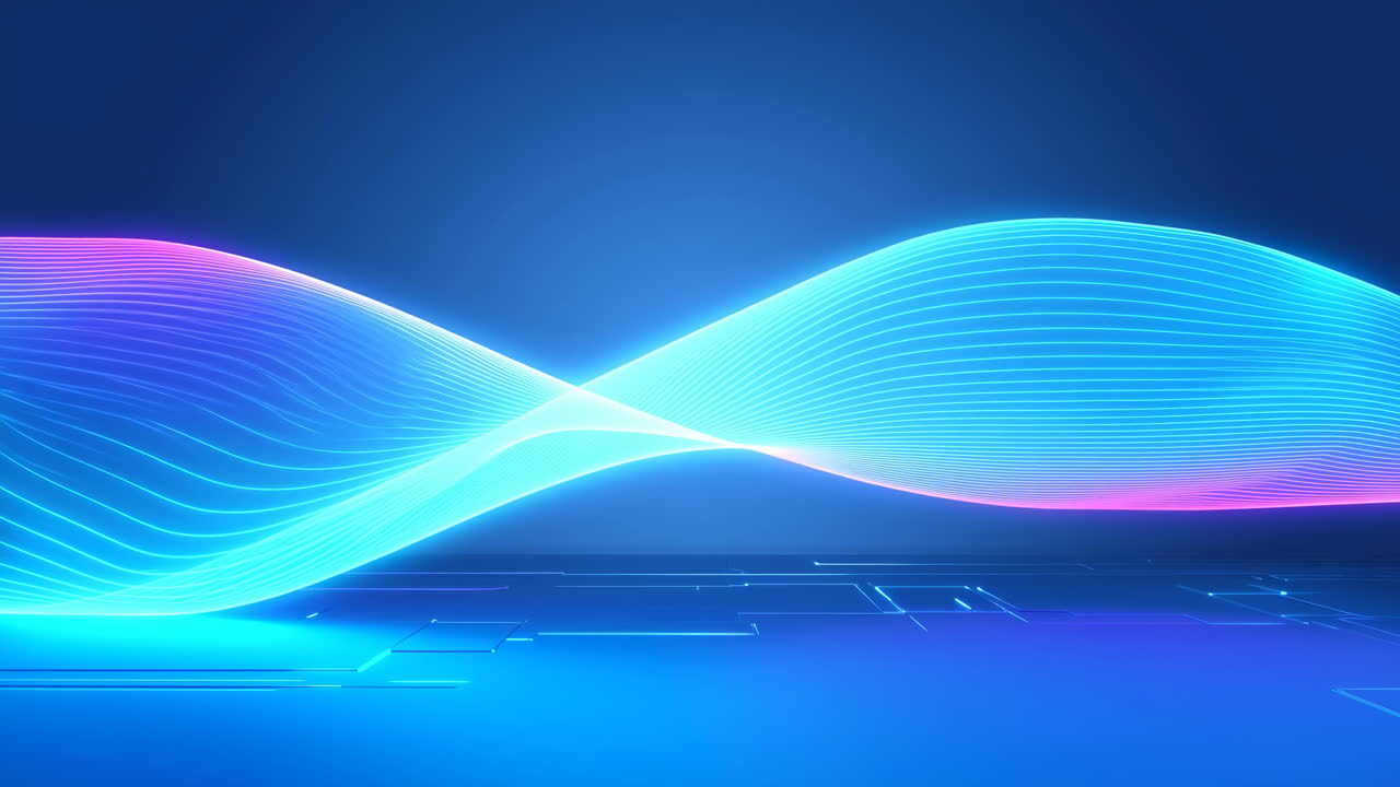 Futuristic Abstract Background with Flowing Neon Lines