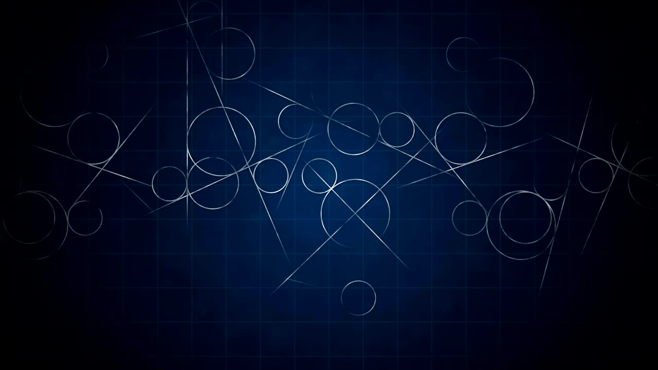 수학에서 과학적 기하학적 패턴을 가진 루프 전환 애니메이션 - 수학과 교육 배경 - 원과 선