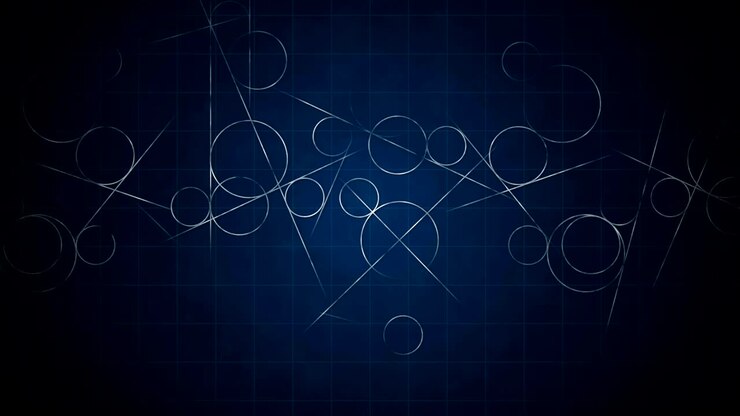 Loop transition animation with scientific geometric patterns in mathematics. Mathematics and education background. Circle and line.