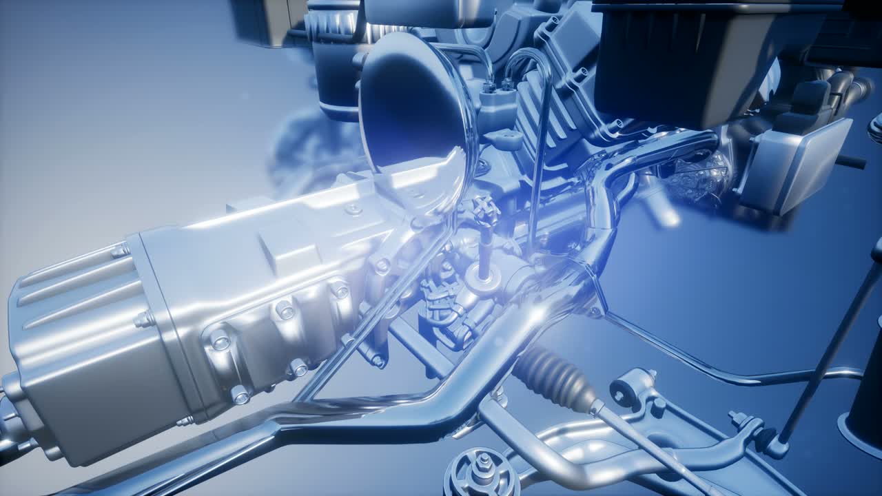 자세한 자동차 엔진 및 다른 부품