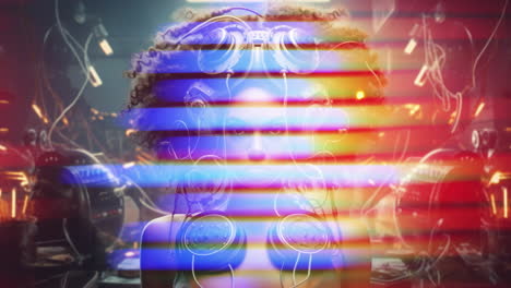 una mujer robot con afro.