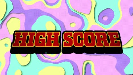 animation of high score text over abstract pattern