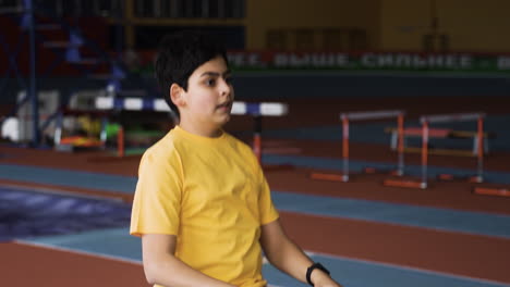 boy training indoors