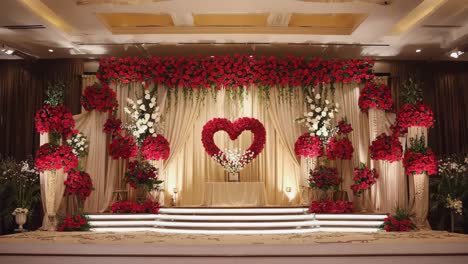 Wedding stage decoration with roses