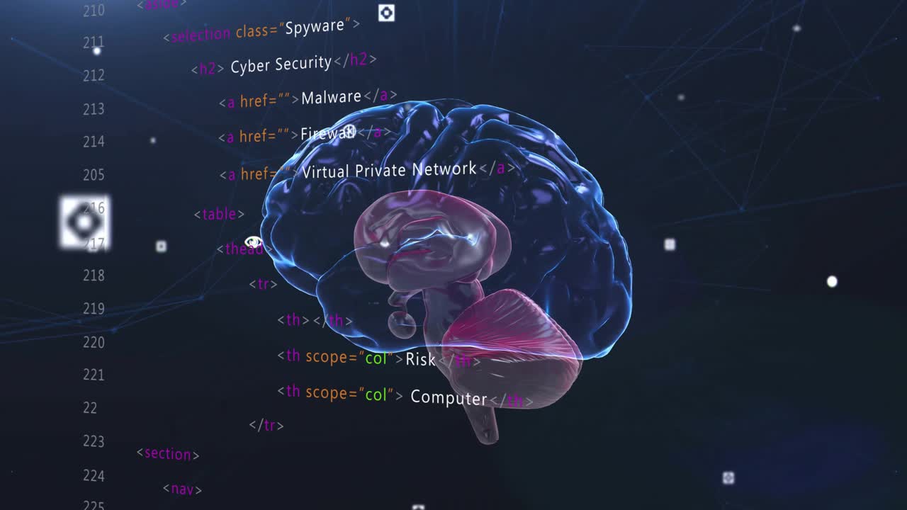Animation of human brain and data processing