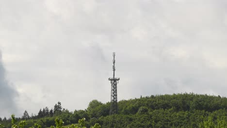 Time-lapse-of-the-Morsbach-observation-tower-on-a-cloudy-day-in-North-Rhine-Westphalia,-Germany