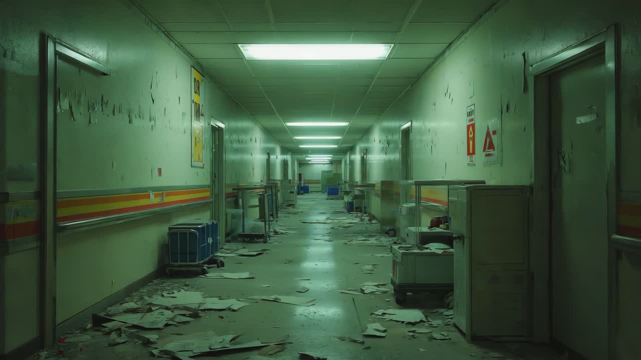 pasillo abandonado del hospital
