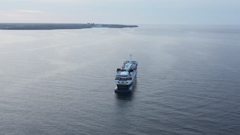 MS-National-Geographic-Explorer-passenger-vessel-moored-in-calm-bay-at-Iceland