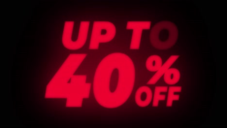 up to 40% off sale