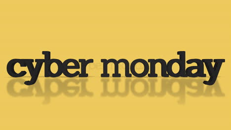 rolling cyber monday text on fresh yellow gradient