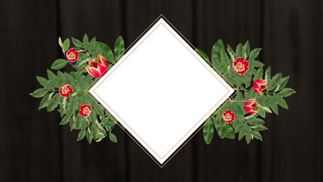 diamante blanco con hojas y flores