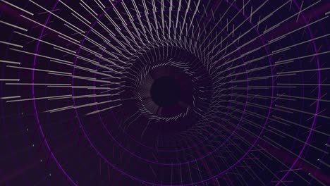 patrón abstracto de un motor de portal, flujo de datos digitales, fondo violeta, animación en bucle