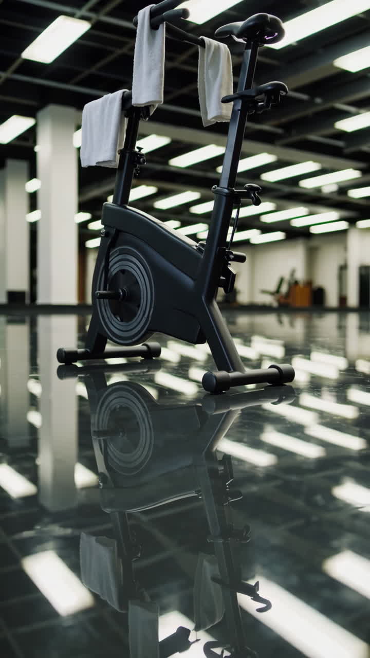 Black Exercise Bike in a Gym