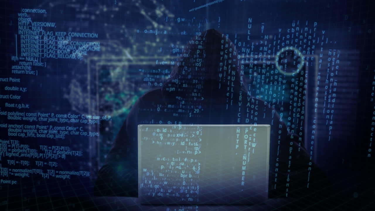 Digital composite of hacker