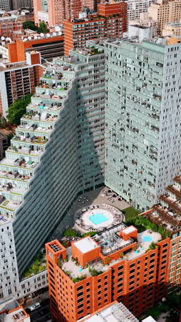 aerial view of american skyscrapes. cityskyline building of new york.